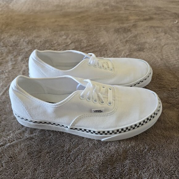 Vans Authentic Check Foxing True White Women’s 9 (Fits 8) Canvas Skate Shoes - Picture 7 of 13